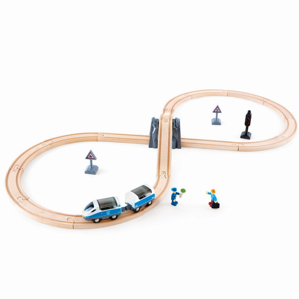 Hape Figure-8 Express Wooden Train Set - Vibrant Travel Adventure