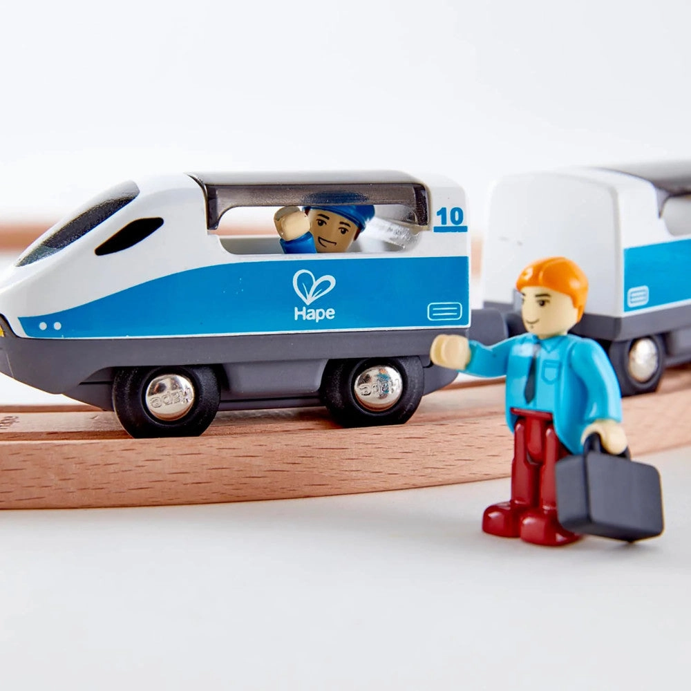 Hape Figure-8 Express Wooden Train Set - Vibrant Travel Adventure