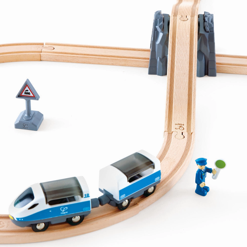 Hape Figure-8 Express Wooden Train Set - Vibrant Travel Adventure