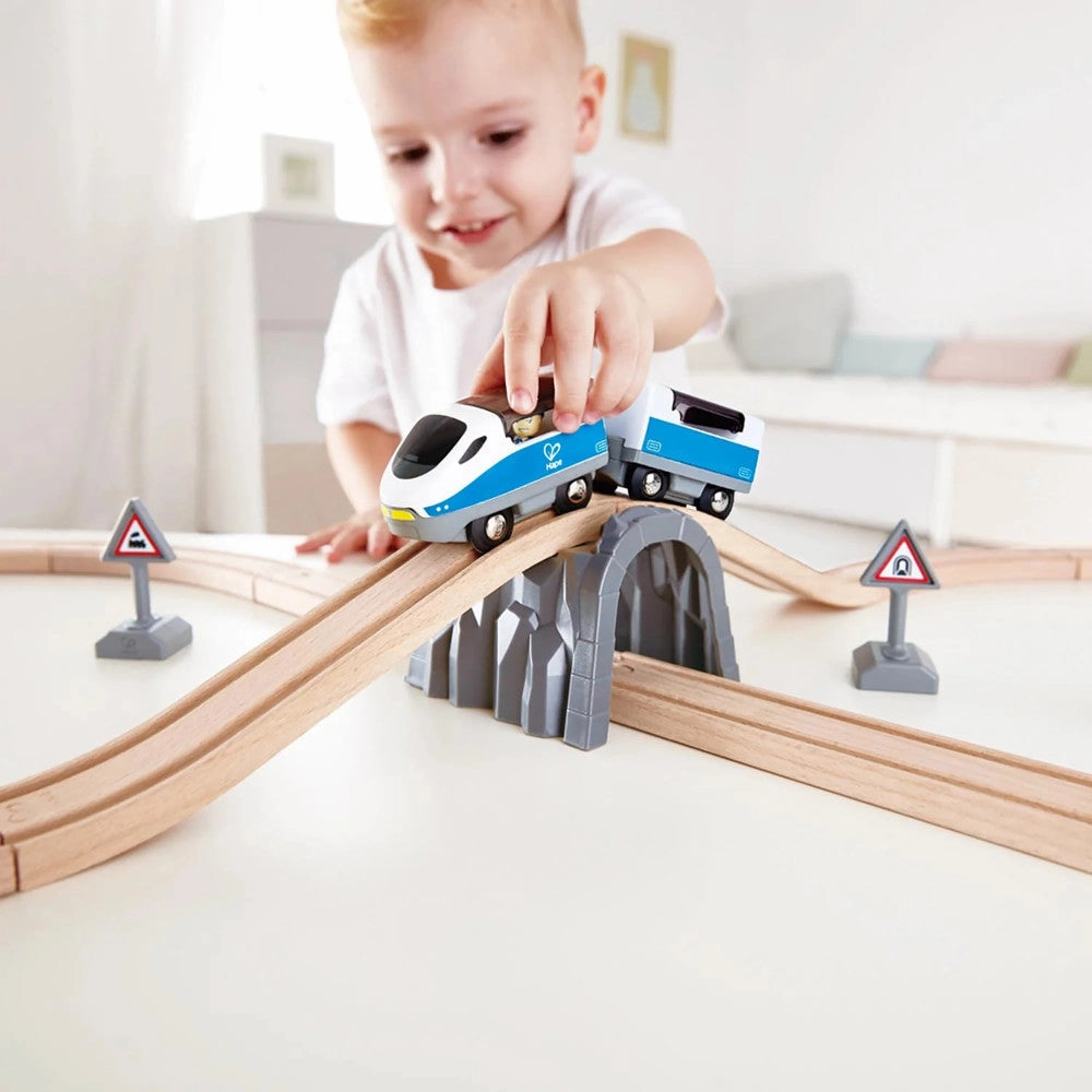 Hape Figure-8 Express Wooden Train Set - Vibrant Travel Adventure