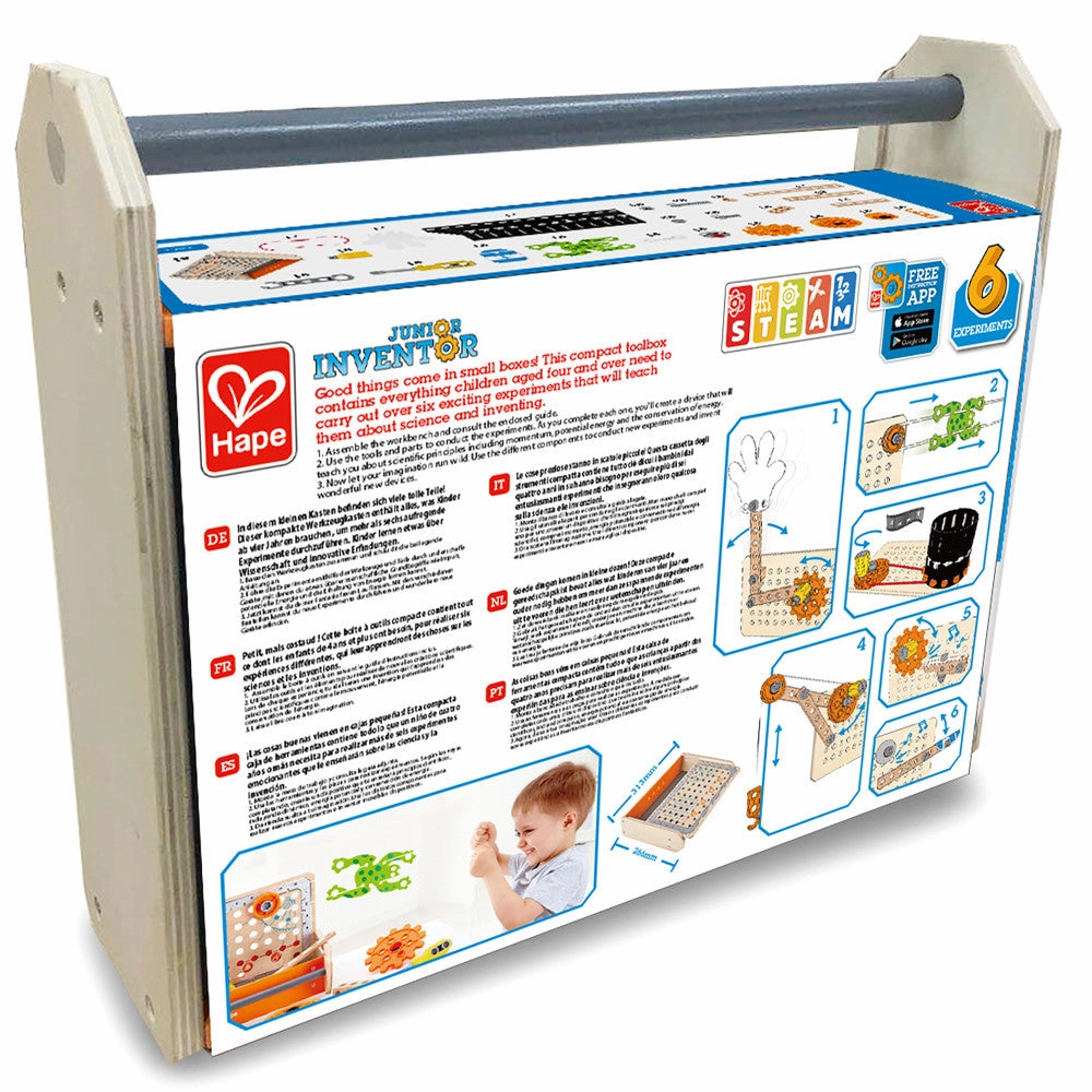 Hape Junior Inventor 32-Piece Science Experiment Toolbox Kit