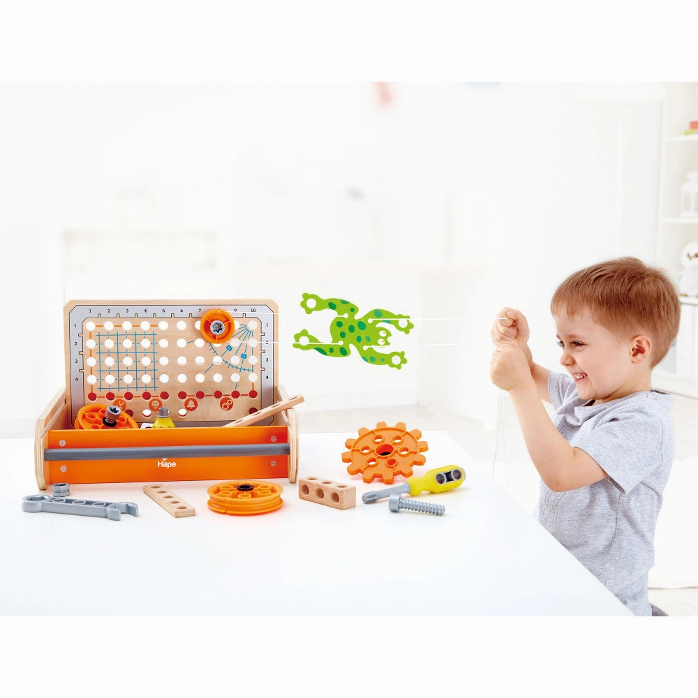 Hape Junior Inventor 32-Piece Science Experiment Toolbox Kit
