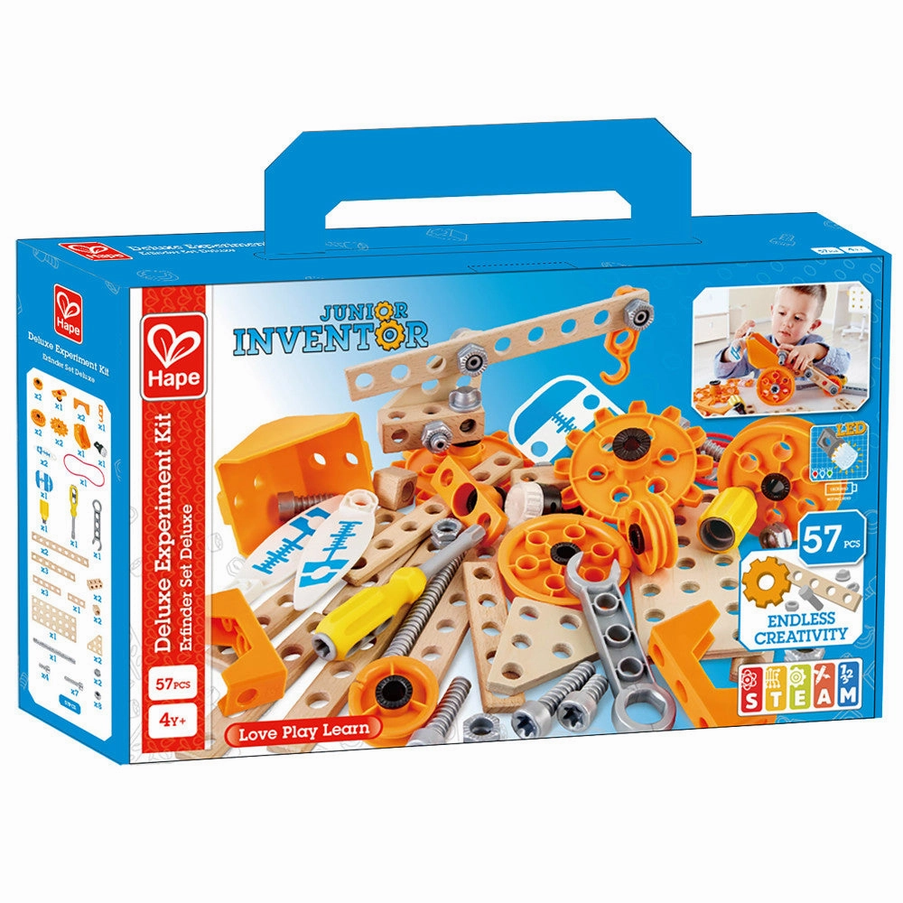 Hape Junior Inventor Deluxe Experiment Kit - 57 Piece Set