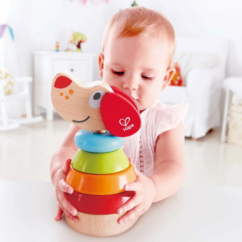 Hape Pepe Sound Stacker - Colorful Wooden Puppy Toy