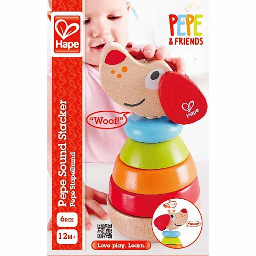 Hape Pepe Sound Stacker - Colorful Wooden Puppy Toy