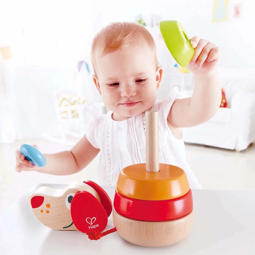 Hape Pepe Sound Stacker - Colorful Wooden Puppy Toy