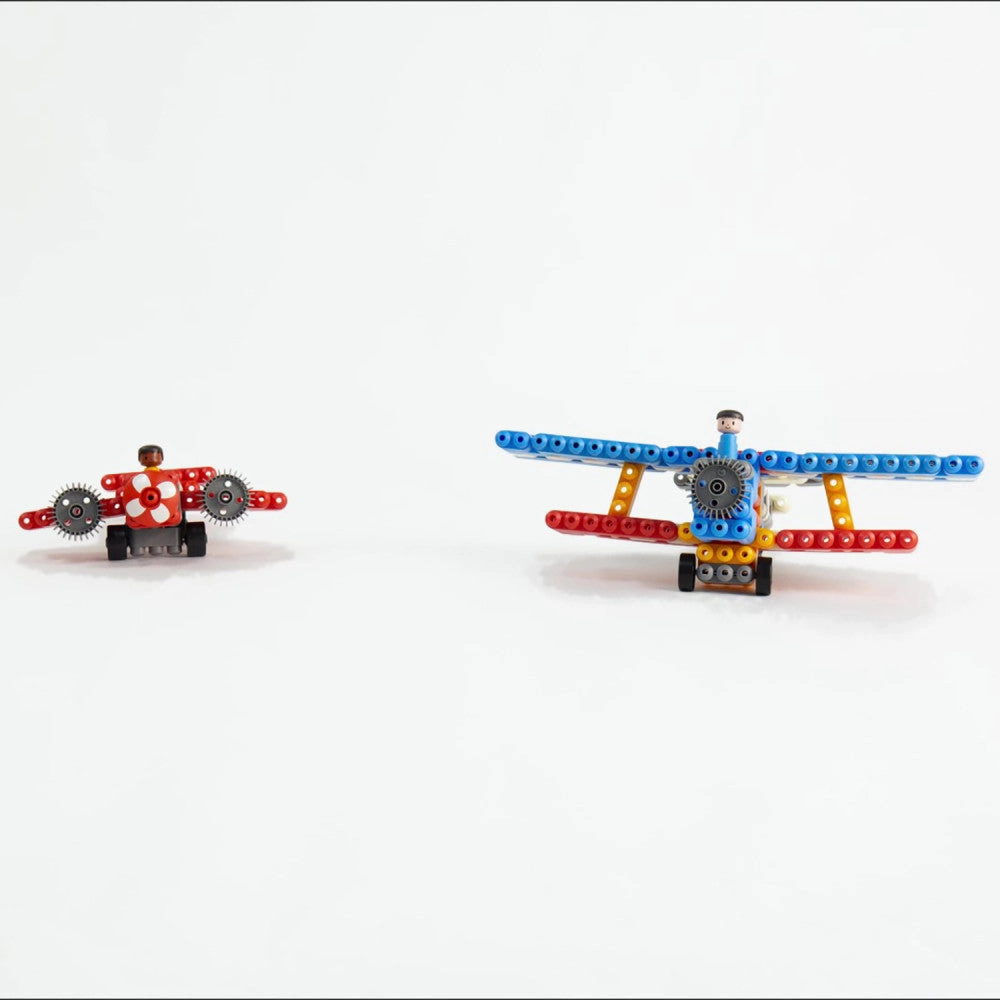 Hape PolyM City Airport 142-Piece Building Blocks Set with Figurines