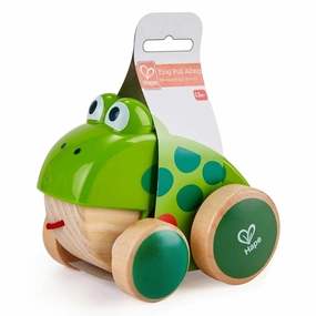 Hape Pull Along Frog Toy with Opening Mouth for Toddlers Ages 1 and Up