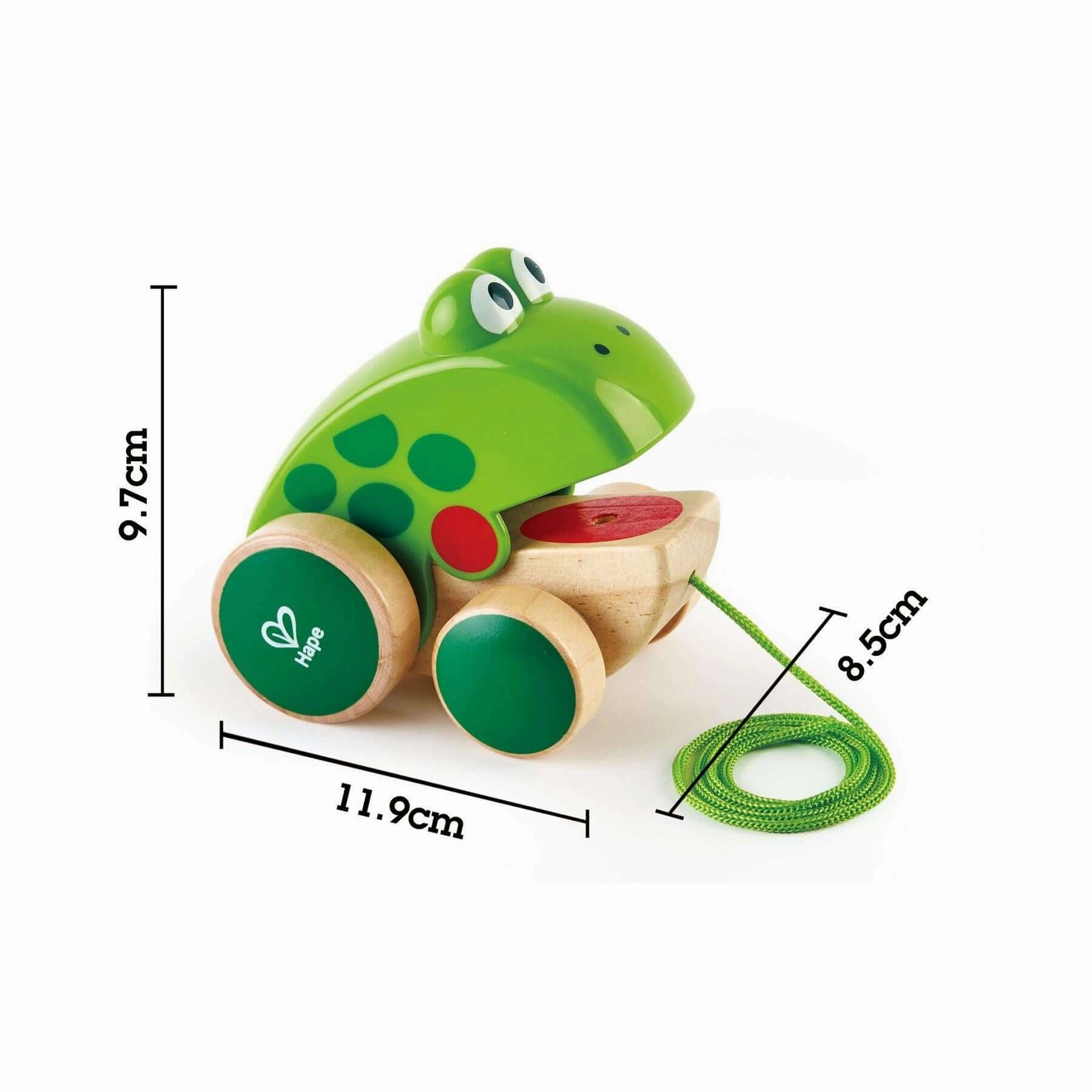 Hape Pull Along Frog Toy with Opening Mouth for Toddlers Ages 1 and Up