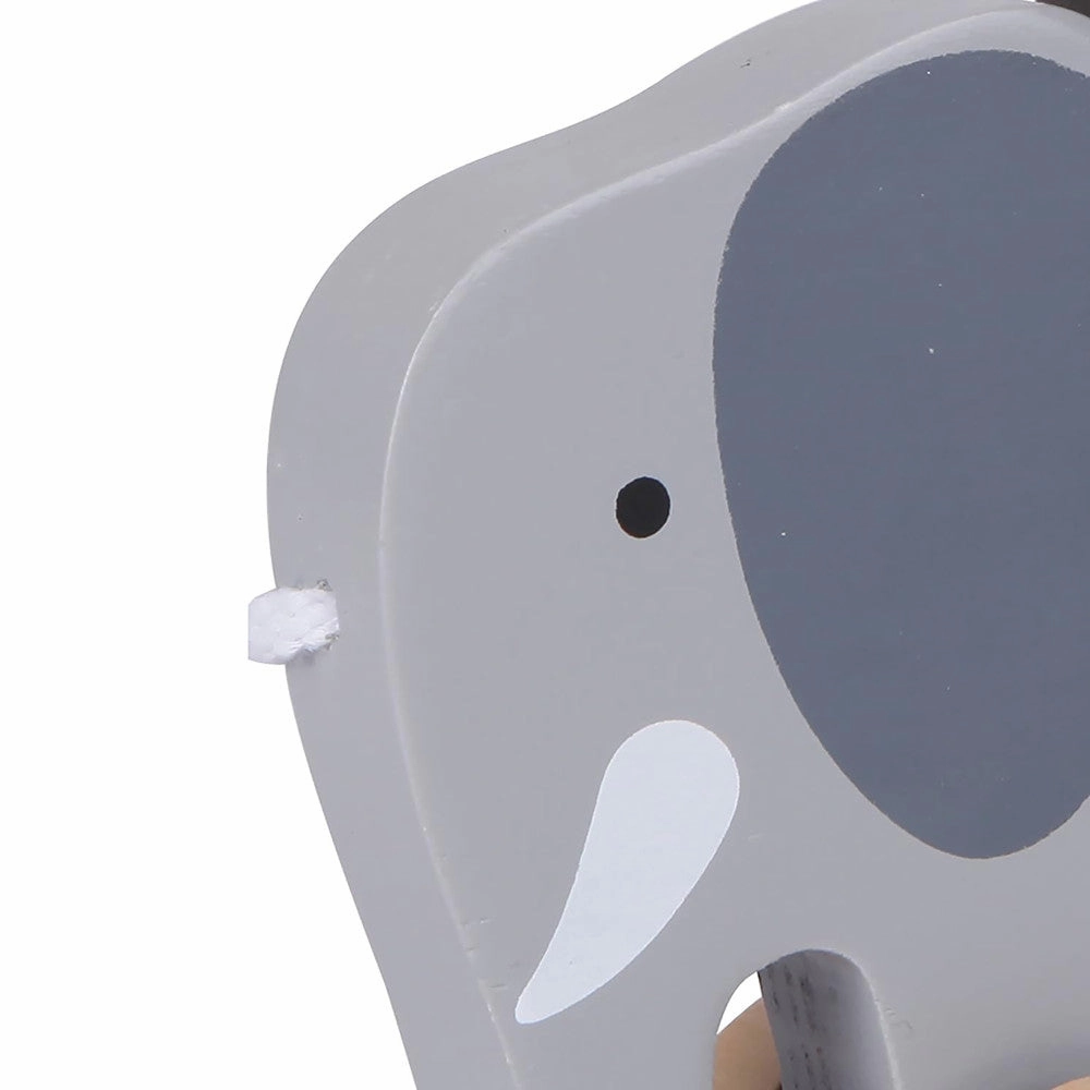 Hape Push & Pull Elephant - Gray - Wooden Toddler Toy
