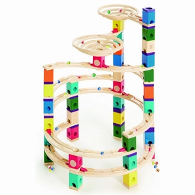 Hape Quadrilla Cyclone Wooden Marble Run Set - 198 Pieces for Ages 4 