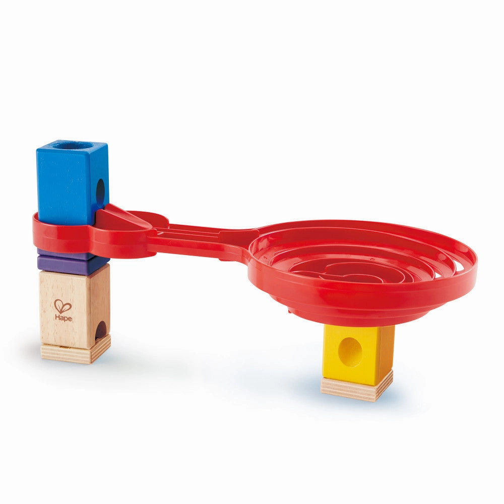 Hape Quadrilla Double-Sided Spiral Twist - 18pc Wooden Marble Run Accessory