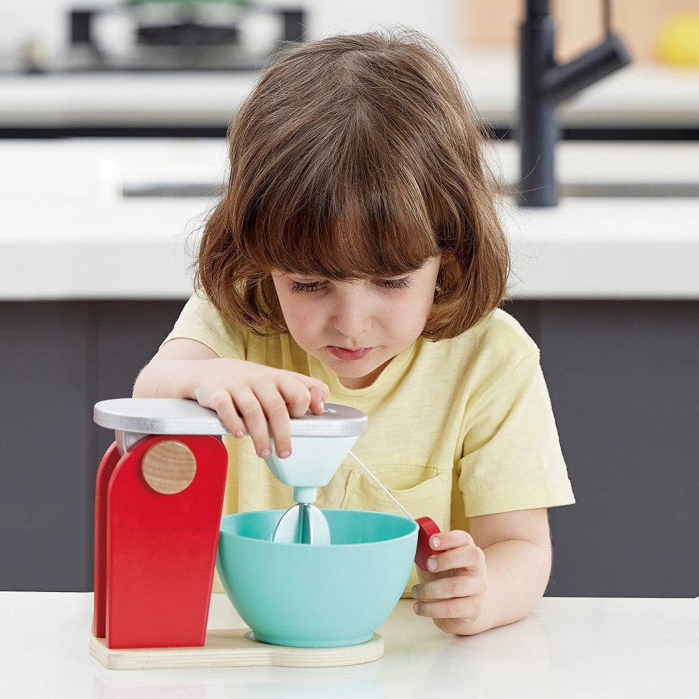 Hape Red Wooden Mix & Bake Set - Whirl & Twirl Blender Toy