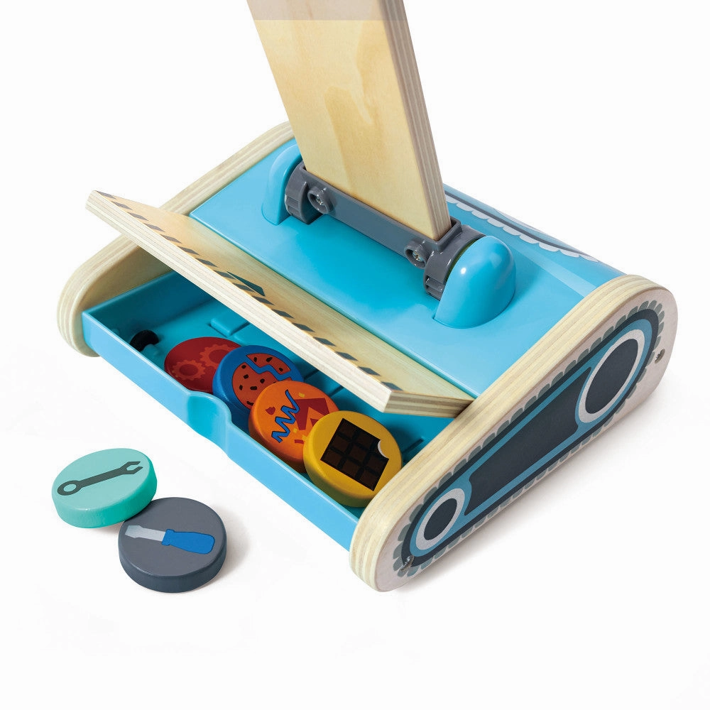 Hape Robot Vacuum Clean Up Playset - Whimsical Blue Wooden Toy