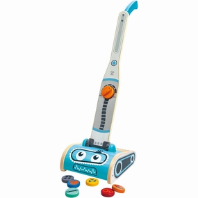 Hape Robot Vacuum Clean Up Playset - Whimsical Blue Wooden Toy