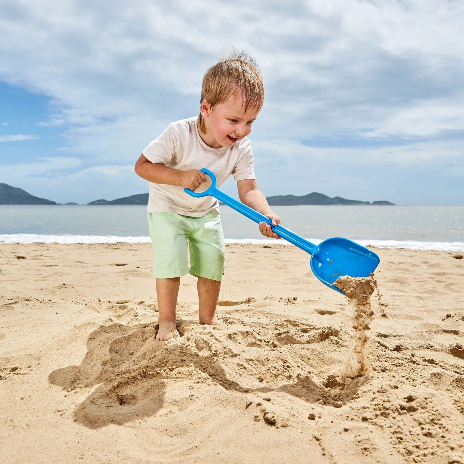 Hape Sand Shovel, Blue 55cm