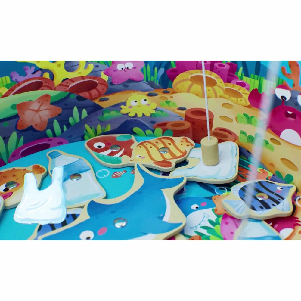 Hape Save the Seas 2-In-1 Magnetic Fishing Game