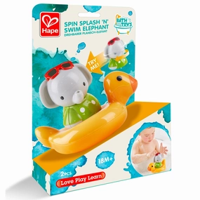 Hape Spin Splash 'n' Swim Elephant  Color-Changing Bath Toy