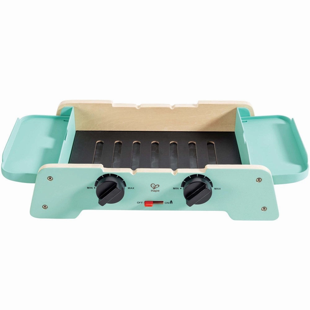 Hape Teal Wooden Sizzling Griddle & Grill BBQ Playset