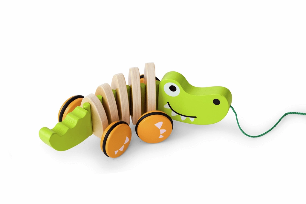 Hape Walk-A-Long Crocodile Pull Along Toy for Toddlers Ages 1 and Up