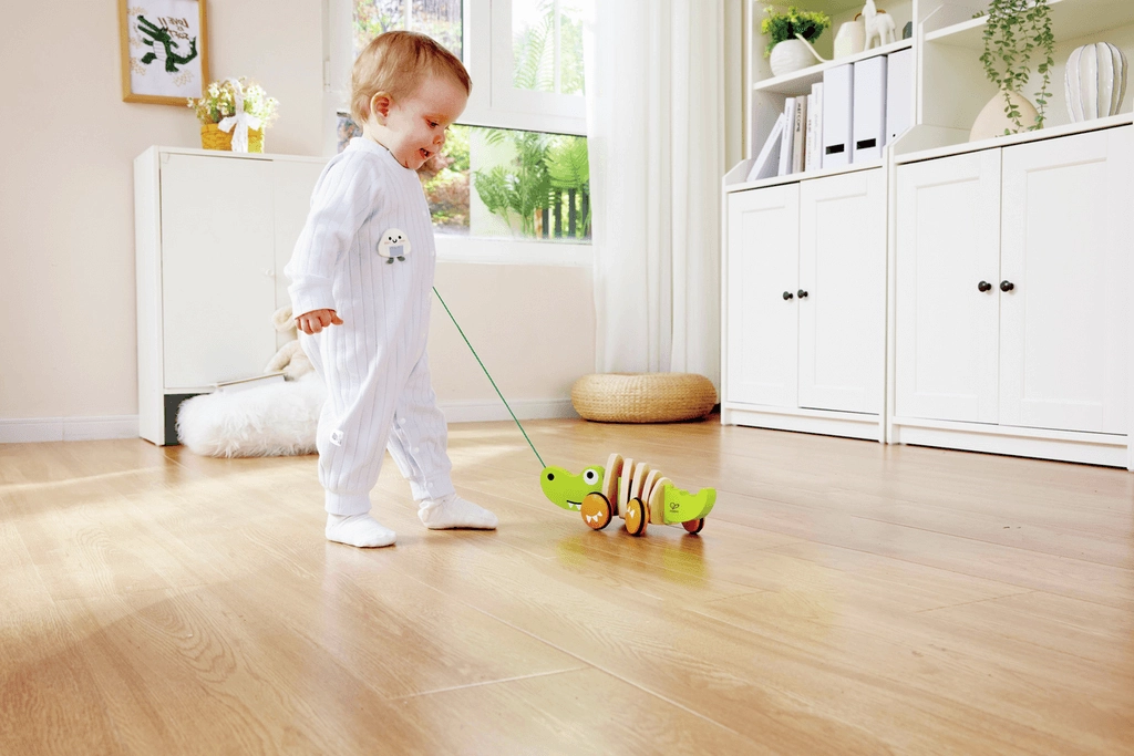 Hape Walk-A-Long Crocodile Pull Along Toy for Toddlers Ages 1 and Up