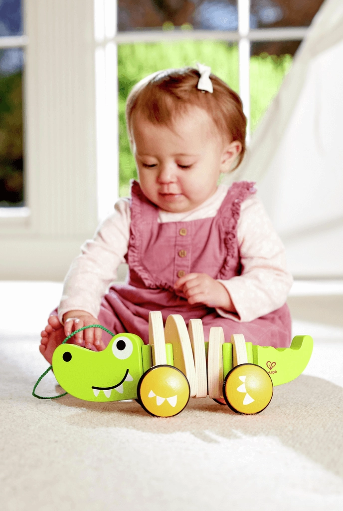 Hape Walk-A-Long Crocodile Pull Along Toy for Toddlers Ages 1 and Up