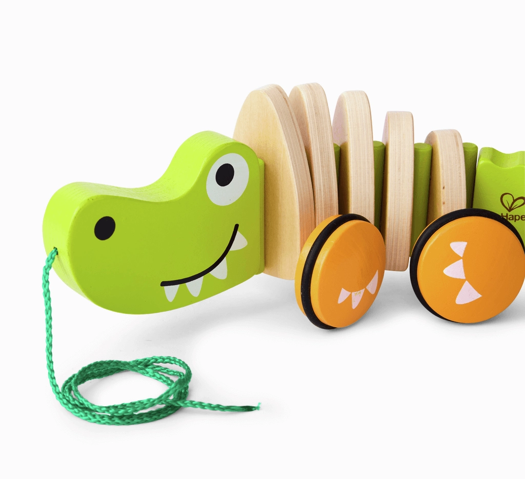 Hape Walk-A-Long Crocodile Pull Along Toy for Toddlers Ages 1 and Up