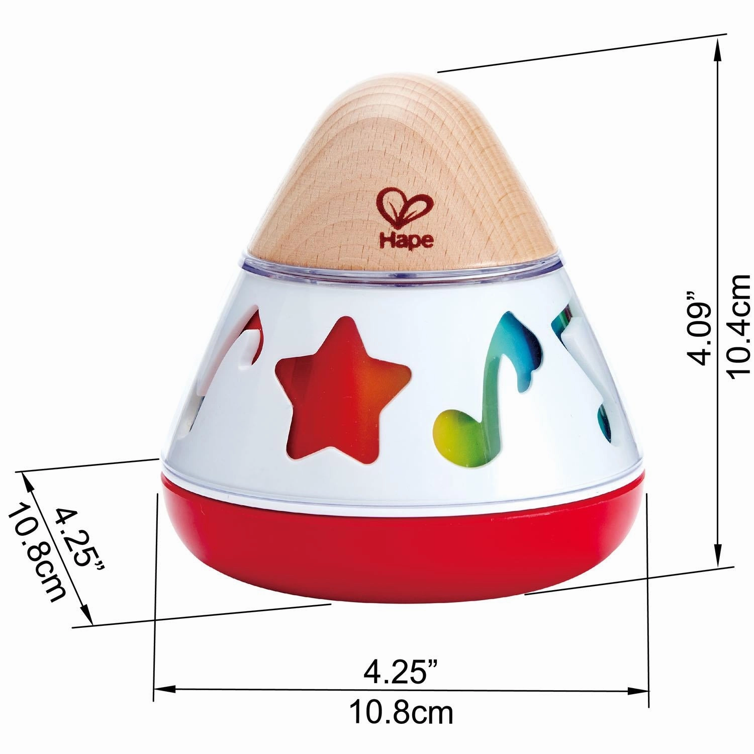 Hape Wind-Up Rotating Music Box with Colour Changing Design for Babies