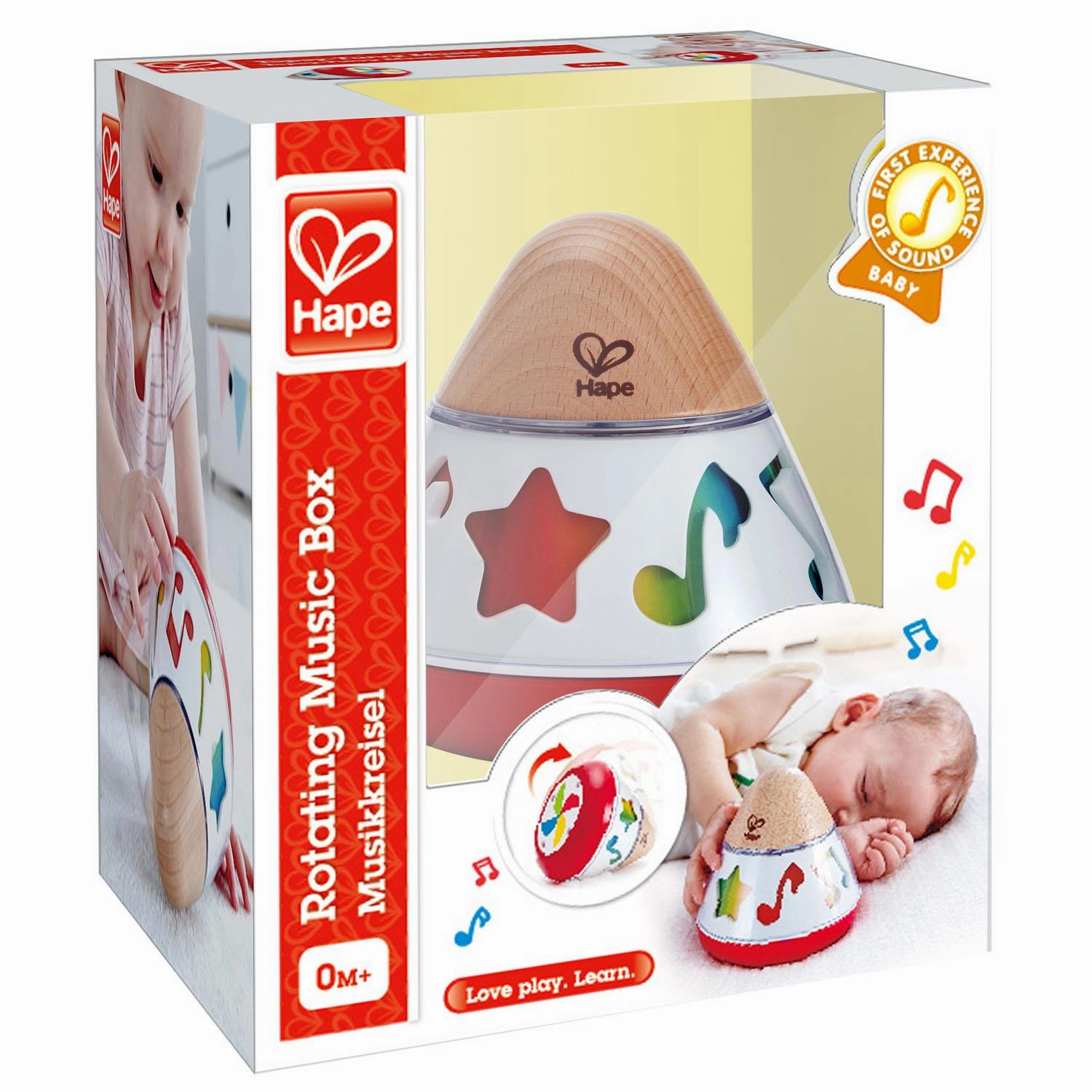 Hape Wind-Up Rotating Music Box with Colour Changing Design for Babies