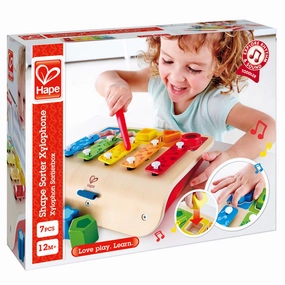 Hape Wooden Shape Sorter Xylophone - Interactive Musical Toy