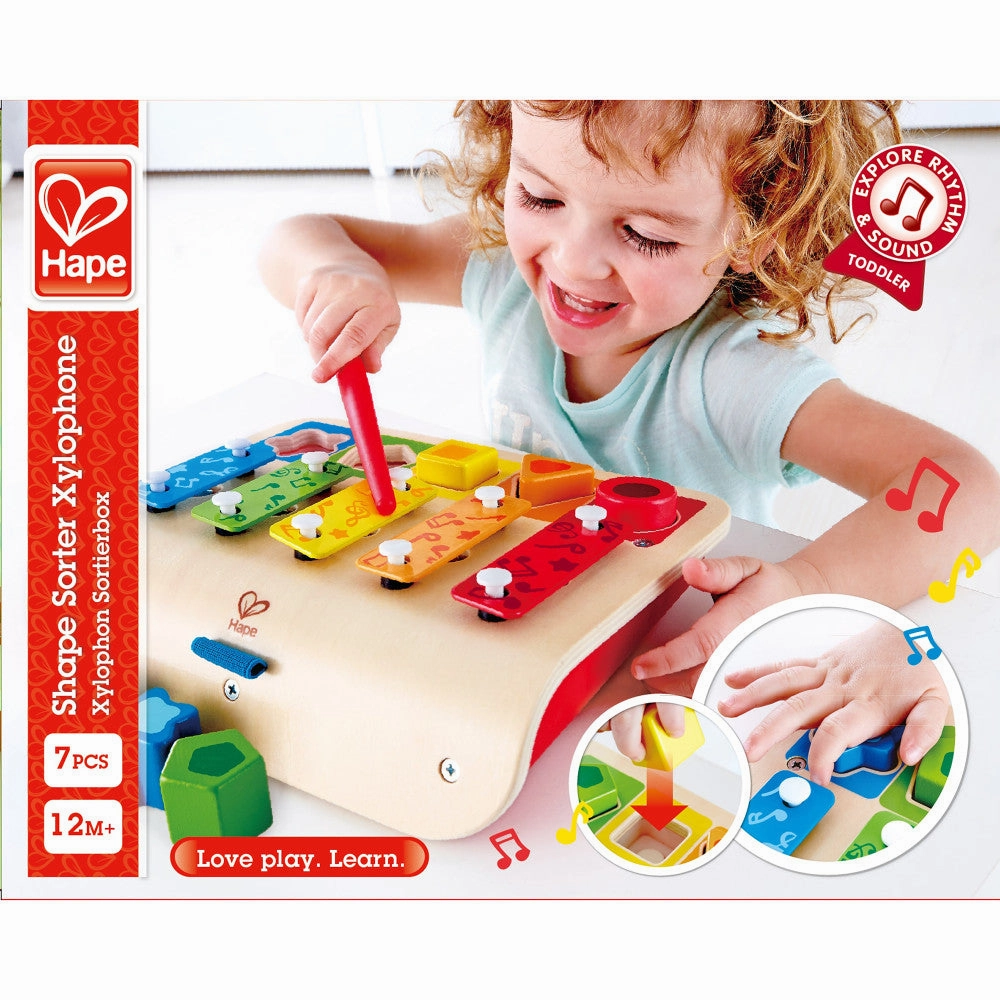 Hape Wooden Shape Sorter Xylophone - Interactive Musical Toy