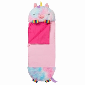 Happy Nappers 54 inch Rainbow Unicorn Pillow & Sleepy Sack - Medium
