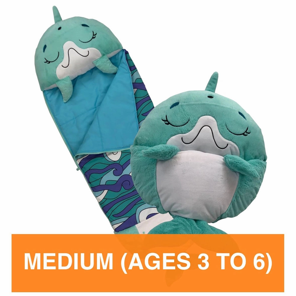 Happy Nappers Dolphin Disco 54 inch Plush Pillow & Sleepy Sack - Medium