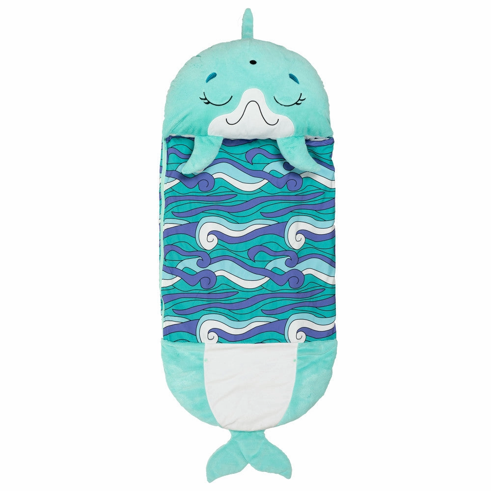 Happy Nappers Dolphin Disco 54 inch Plush Pillow & Sleepy Sack - Medium