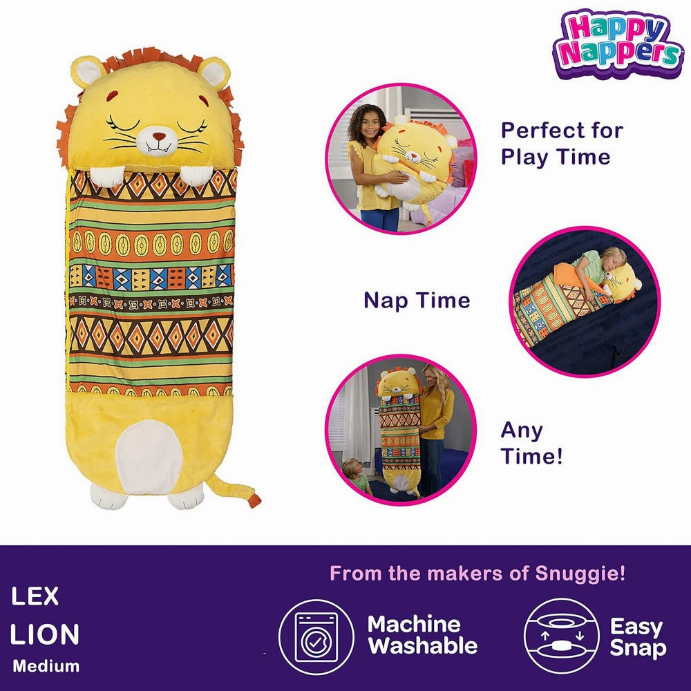 Happy Nappers Lion Lex 54 inch Plush Pillow & Sleepy Sack - Kids 3 