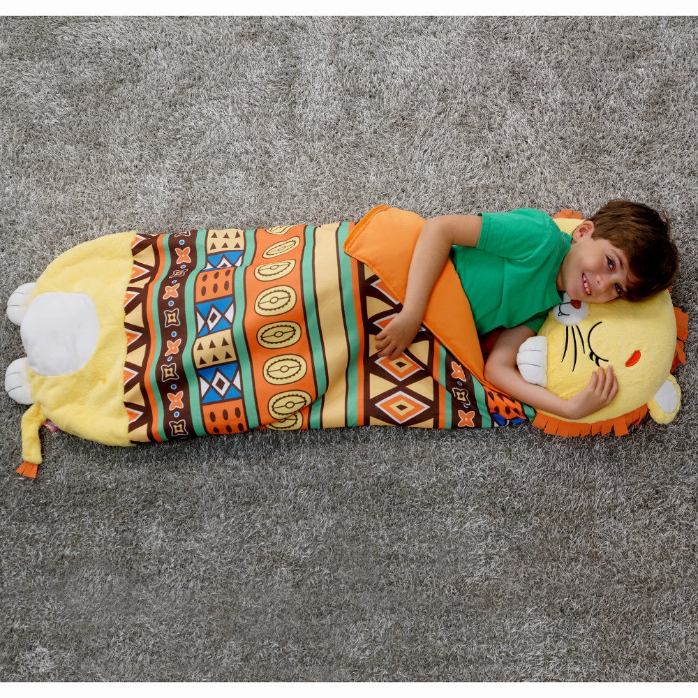 Happy Nappers Lion Lex 66 inch 2-in-1 Plush Pillow & Sleepy Sack - Large