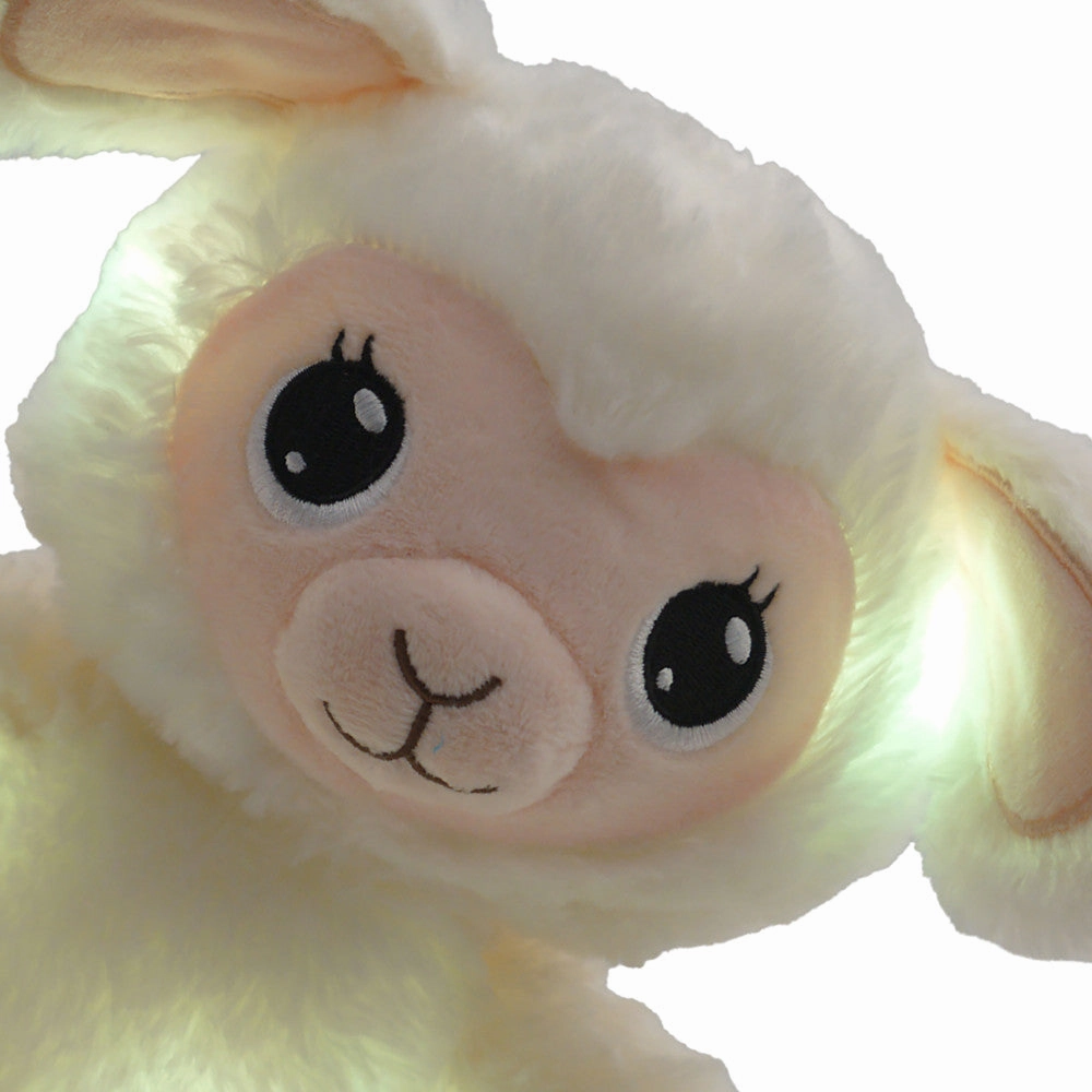 Happy Nappers Lullabrites 11.75 inch Musical Light Up Lamb - Cream & Tan