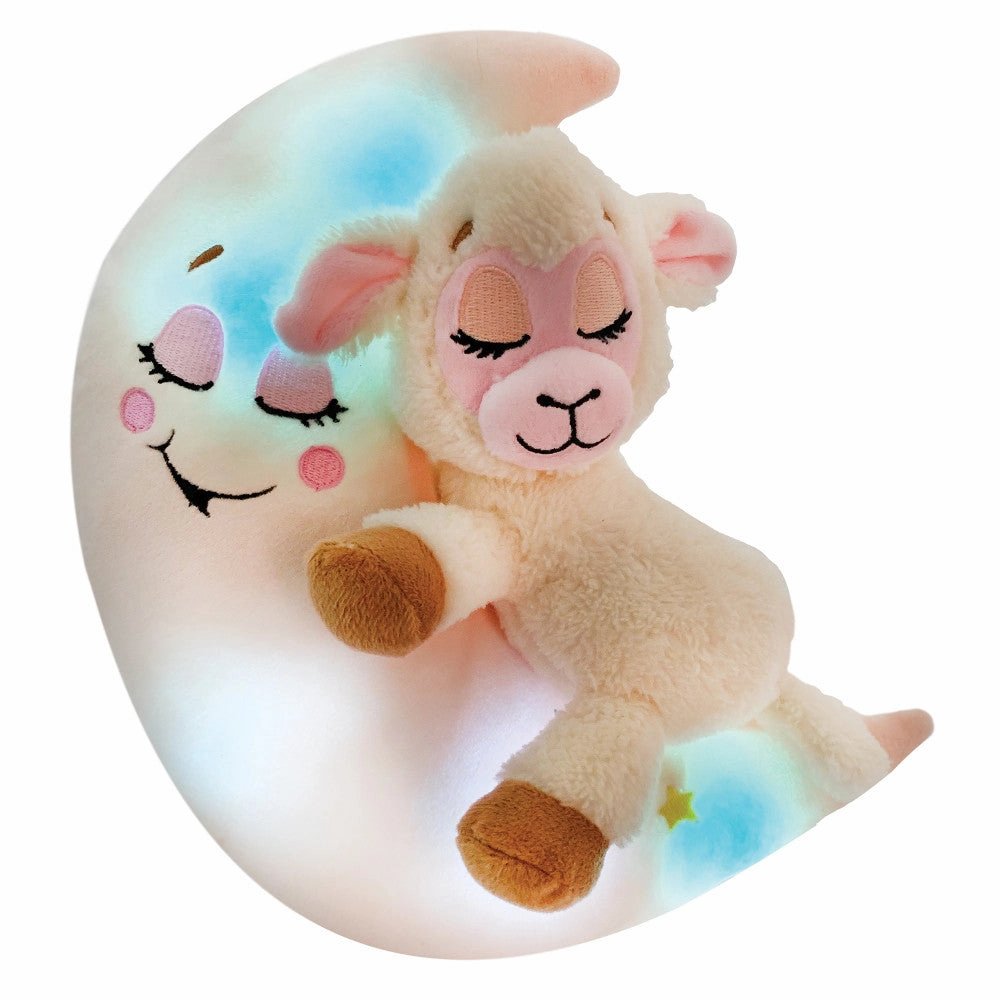 Happy Nappers Lullabrites Light & Sound Plush Lamb - Cream & Pink