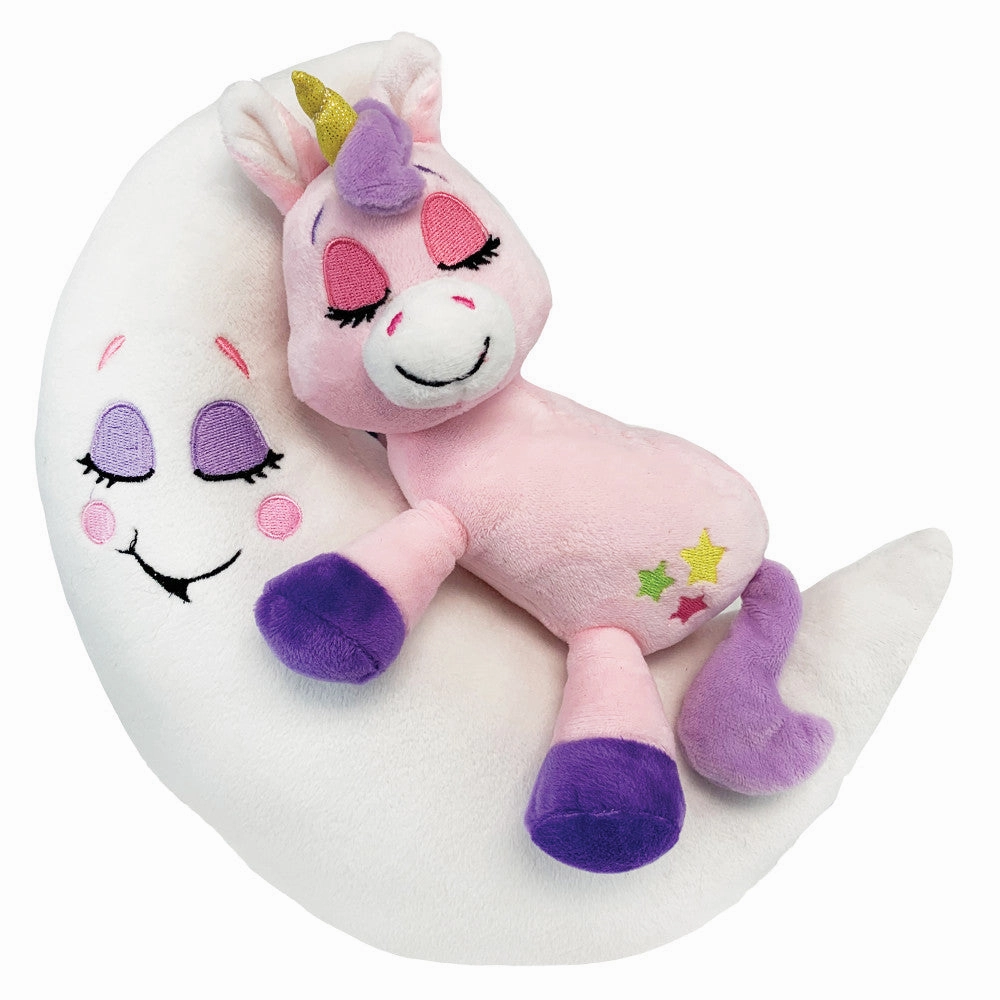 Happy Nappers Lullabrites Moon Pet 12 inch Interactive Unicorn - Pink-Purple