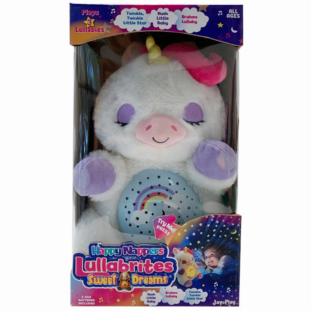 Happy Nappers Lullabrites Sweet Dreams 12 inch Interactive Unicorn - White/Purple