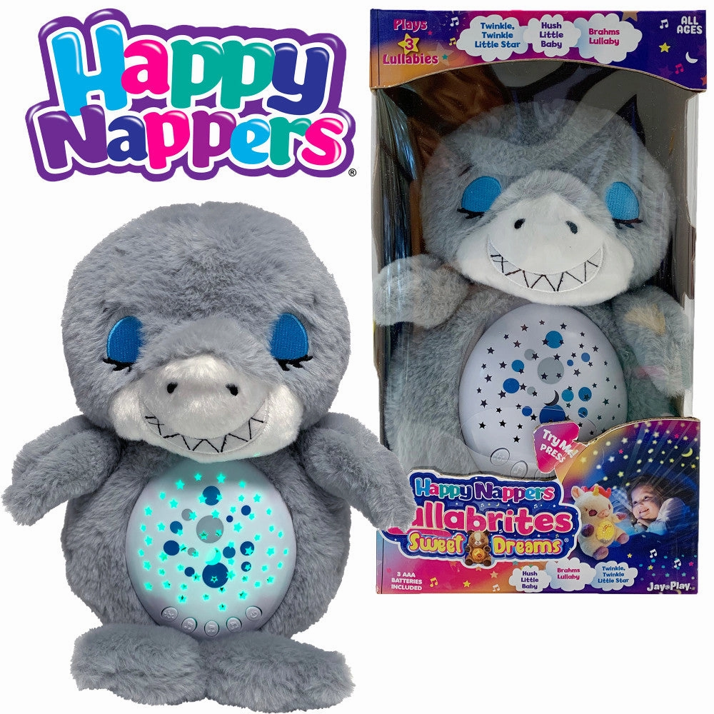 Happy Nappers Lullabrites Sweet Dreams Interactive Shark Plush - Grey & Blue