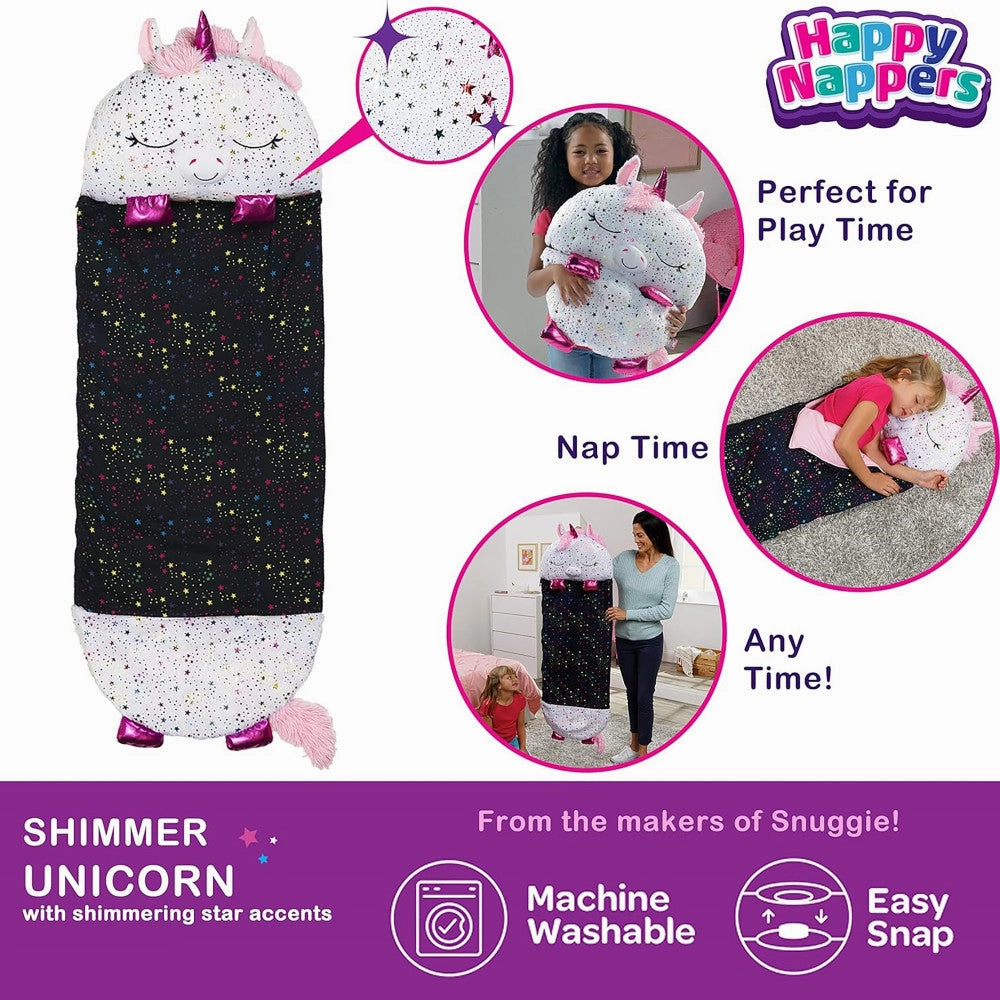 Happy Nappers Shimmer Unicorn Large 66 inch Pillow & Sleepy Sack - Kids 7 