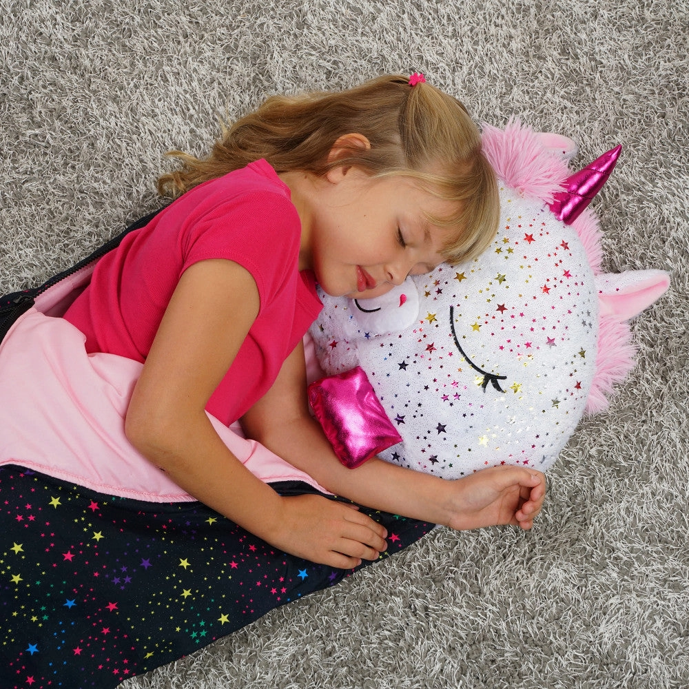 Happy Nappers Shimmer Unicorn Large 66 inch Pillow & Sleepy Sack - Kids 7 