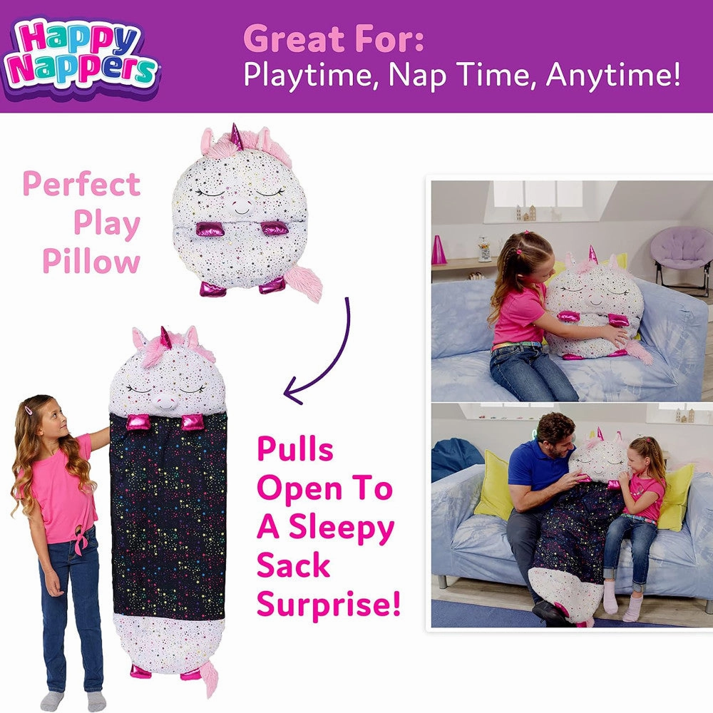 Happy Nappers Shimmer Unicorn Large 66 inch Pillow & Sleepy Sack - Kids 7 