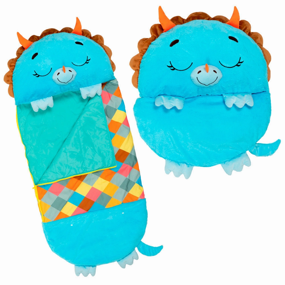 Happy Nappers Triceratops Timmy 54 Inch Plush Pillow & Sleepy Sack - Medium
