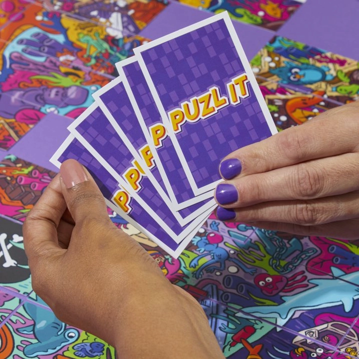 Hasbro Gaming Puzl It Aqua Adventure Competitive Puzzle Card Game for Ages 7 and Up