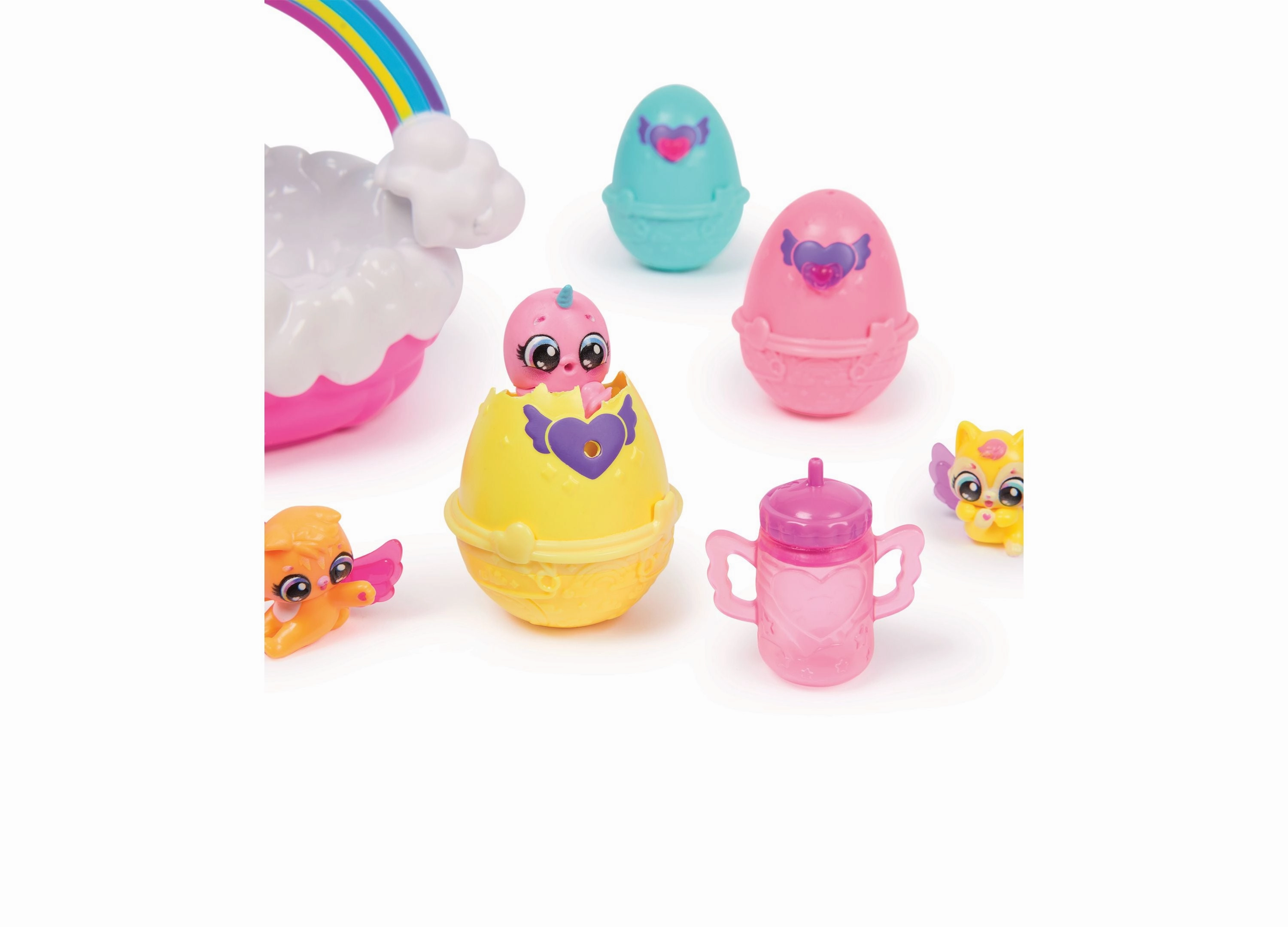 Hatchimals Alive Neon Rainbow Spring Basket Interactive Playset