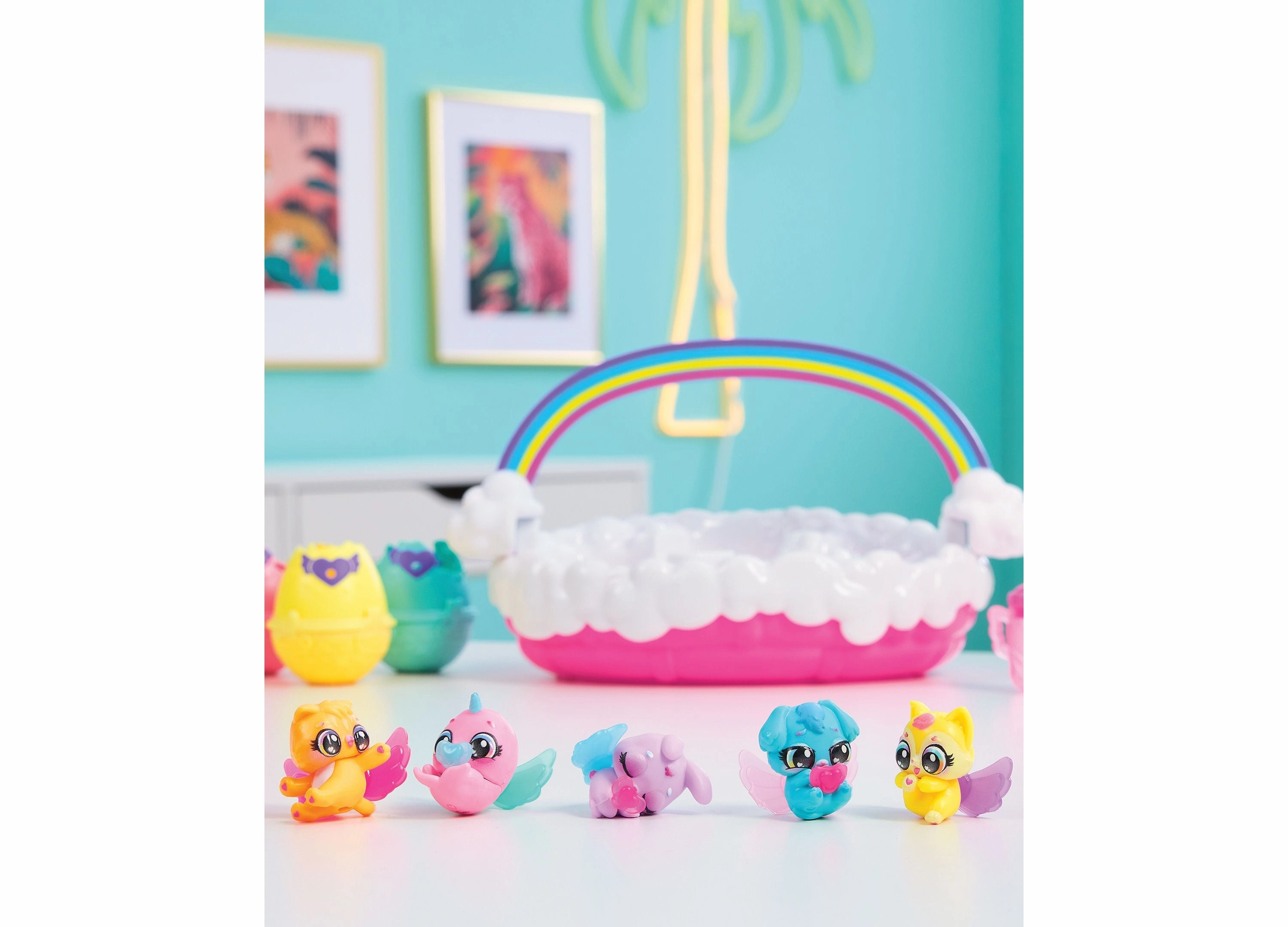 Hatchimals Alive Neon Rainbow Spring Basket Interactive Playset