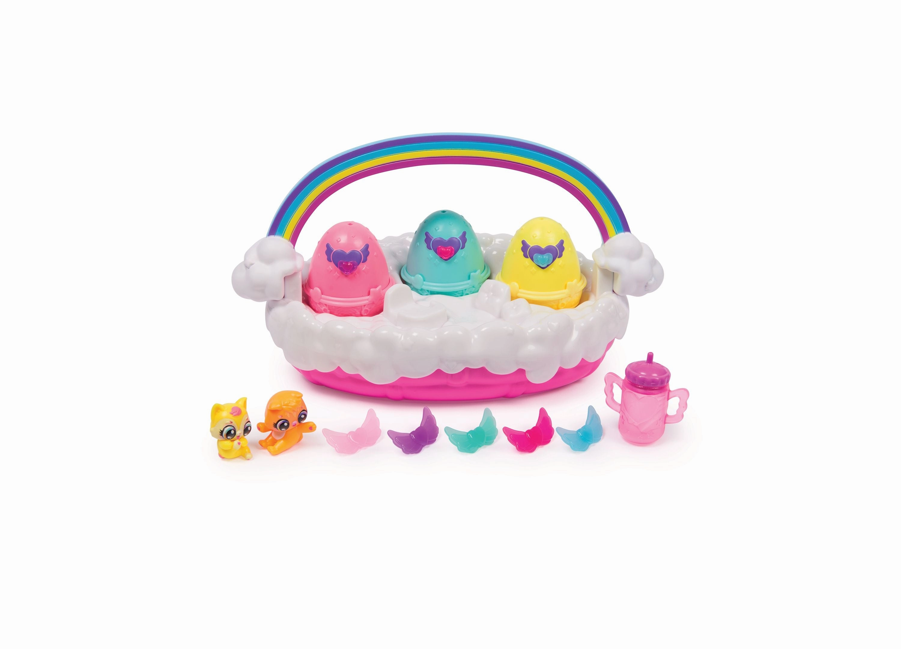 Hatchimals Alive Neon Rainbow Spring Basket Interactive Playset