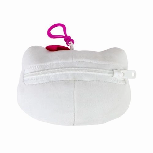 Hello Kitty 4 Inch Pink Zipper Plush Head Keychain